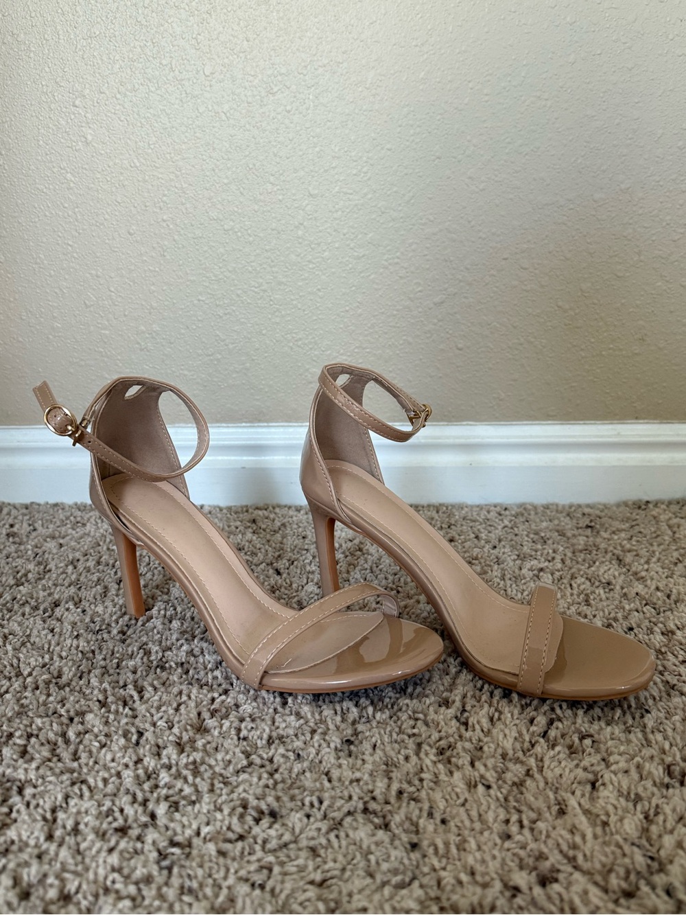 Women’s Nude Ankle-Strap High Heels